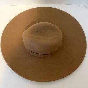 Kitsch Wool Brown Wide Brim Panama Hat Women's Size Small Medium